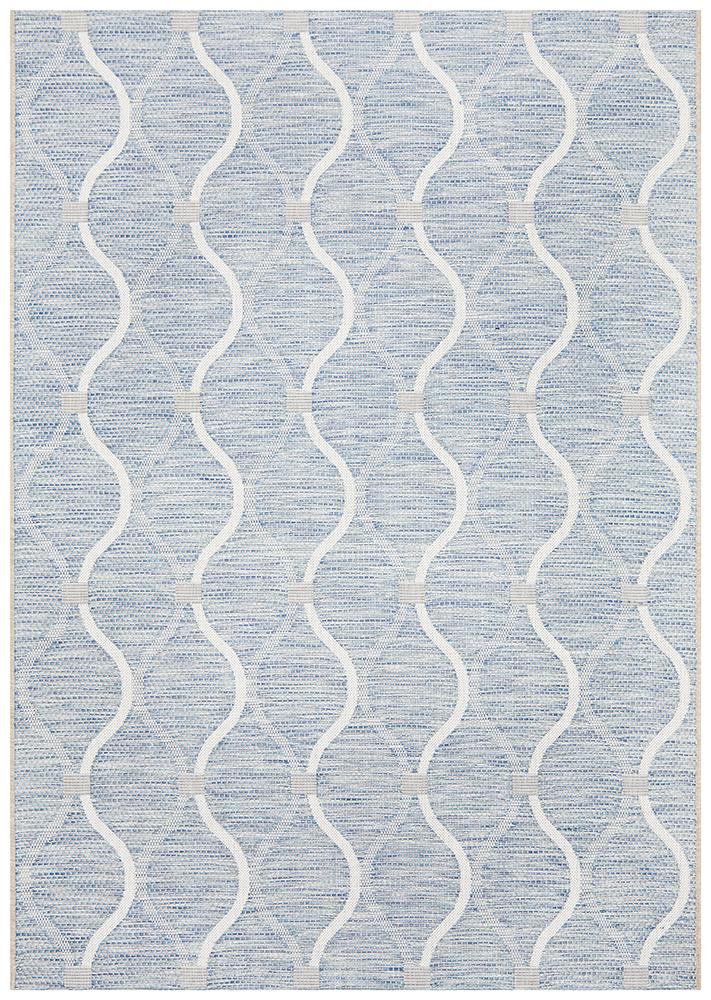 Promenade Outdoor Denise Trellis Blue Rug