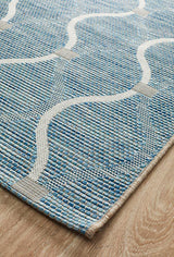 Promenade Outdoor Denise Trellis Blue Rug