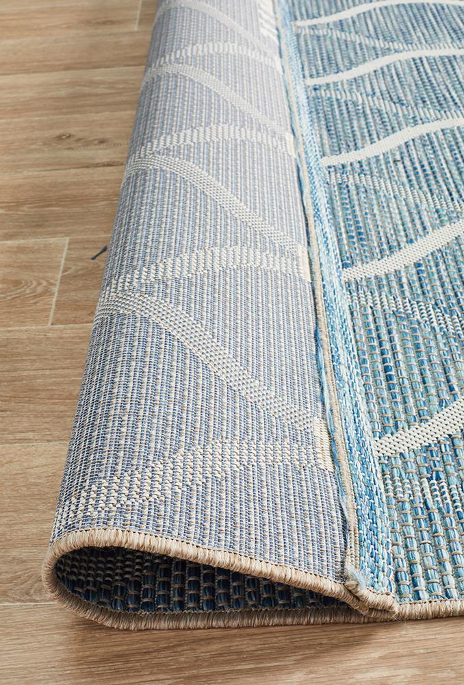 Promenade Outdoor Denise Trellis Blue Rug