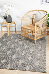 Promenade Outdoor Fern Trellis Black Rug