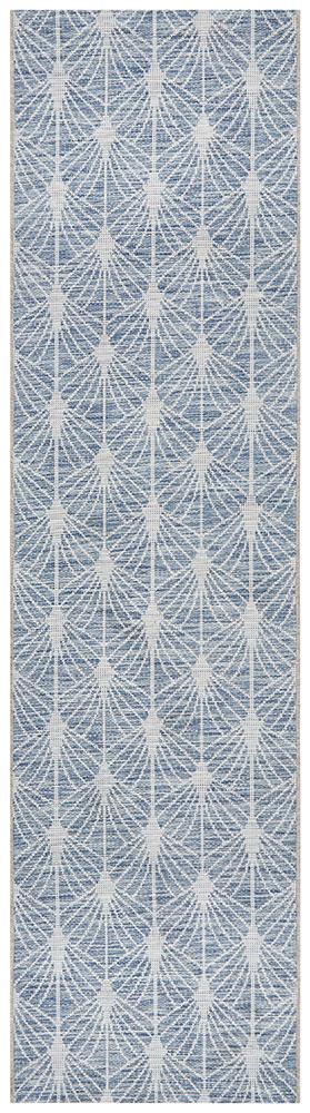 Promenade Outdoor Fern Trellis Blue Rug