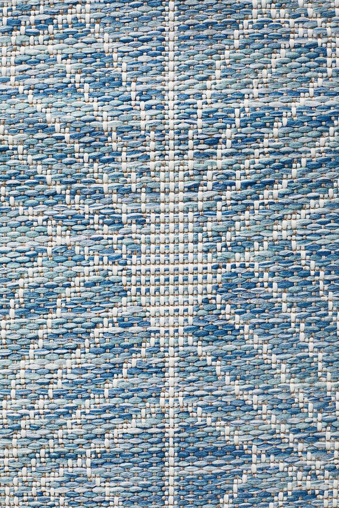 Promenade Outdoor Fern Trellis Blue Rug