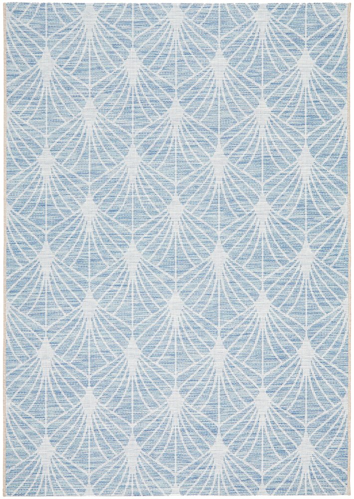 Promenade Outdoor Fern Trellis Blue Rug