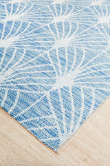 Promenade Outdoor Fern Trellis Blue Rug