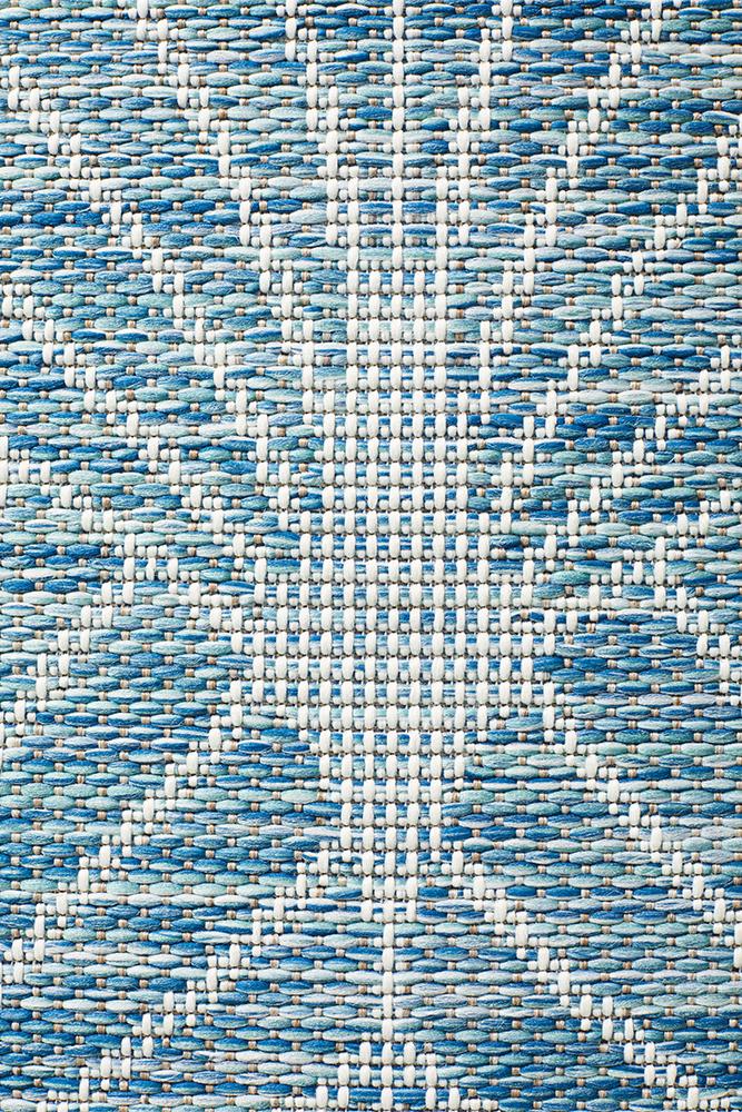 Promenade Outdoor Fern Trellis Blue Rug