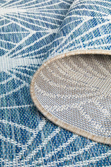 Promenade Outdoor Fern Trellis Blue Rug