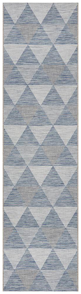 Promenade Outdoor Geo Blue Rug