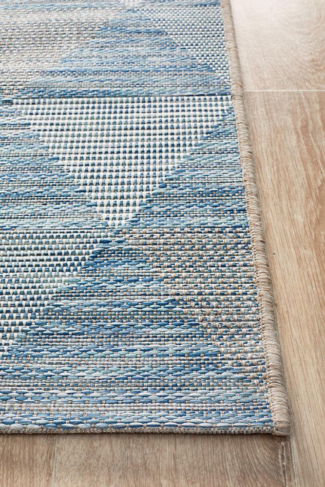 Promenade Outdoor Geo Blue Rug