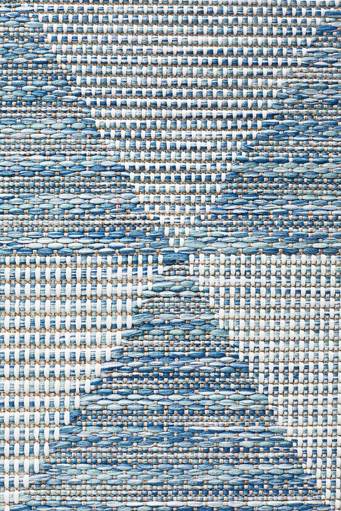 Promenade Outdoor Geo Blue Rug