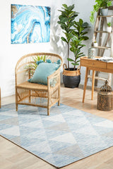 Promenade Outdoor Geo Blue Rug