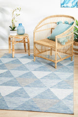 Promenade Outdoor Geo Blue Rug