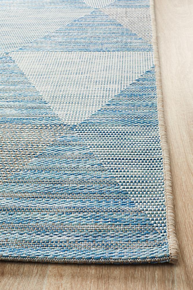 Promenade Outdoor Geo Blue Rug