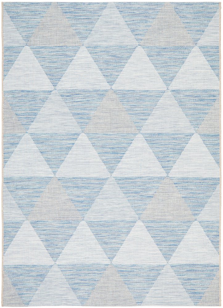 Promenade Outdoor Geo Blue Rug