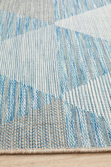 Promenade Outdoor Geo Blue Rug