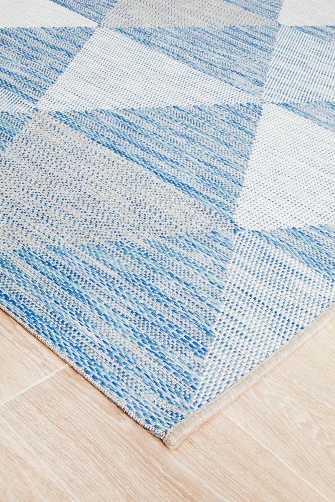 Promenade Outdoor Geo Blue Rug