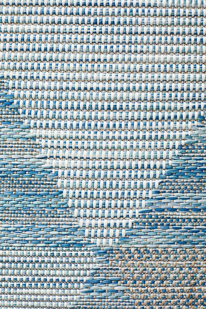 Promenade Outdoor Geo Blue Rug