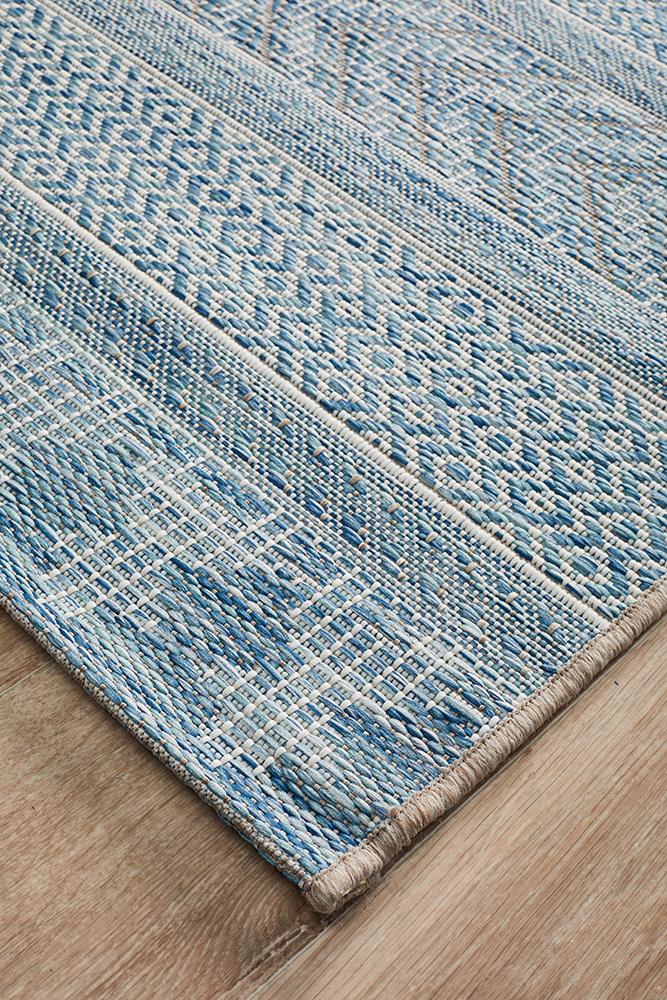 Promenade Outdoor Urban Blue Rug