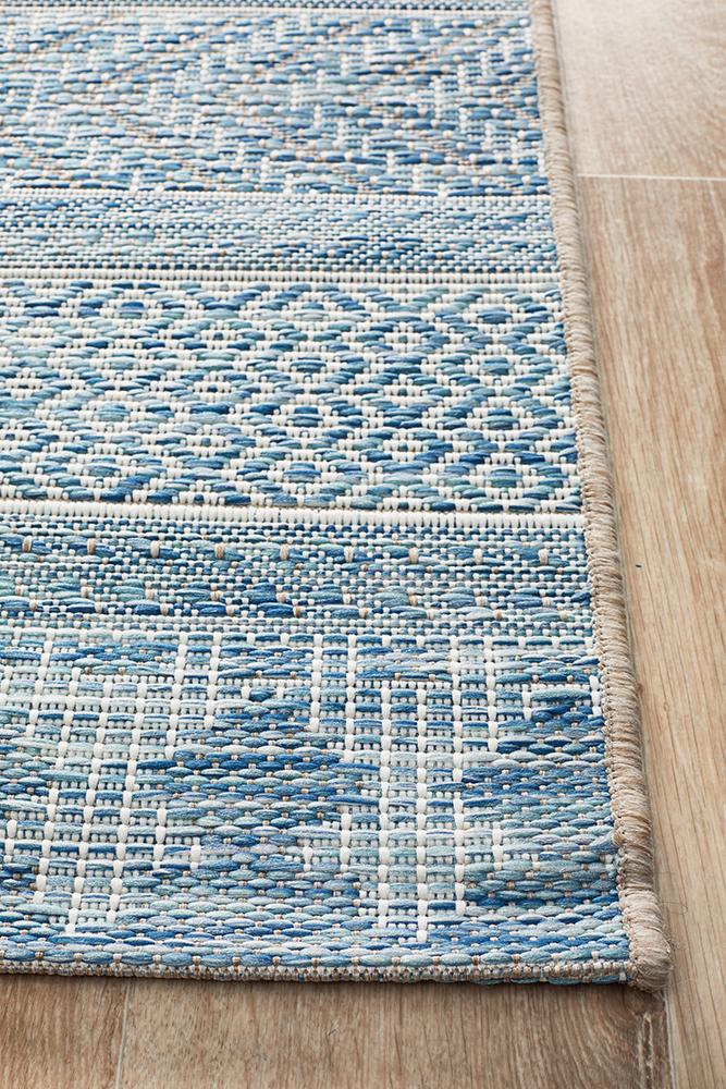 Promenade Outdoor Urban Blue Rug