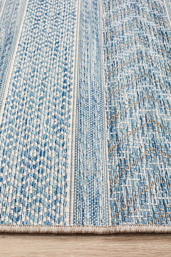 Promenade Outdoor Urban Blue Rug