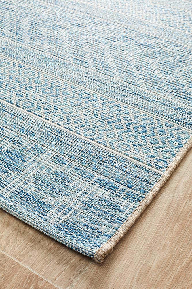 Promenade Outdoor Urban Blue Rug