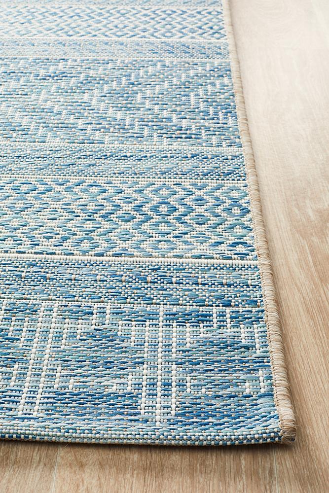 Promenade Outdoor Urban Blue Rug