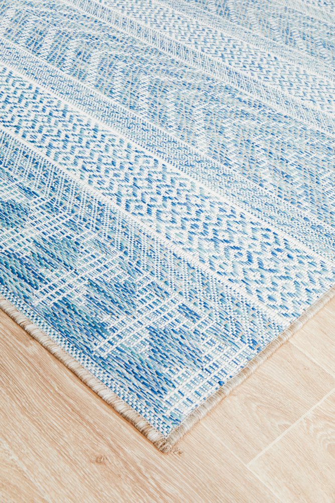 Promenade Outdoor Urban Blue Rug