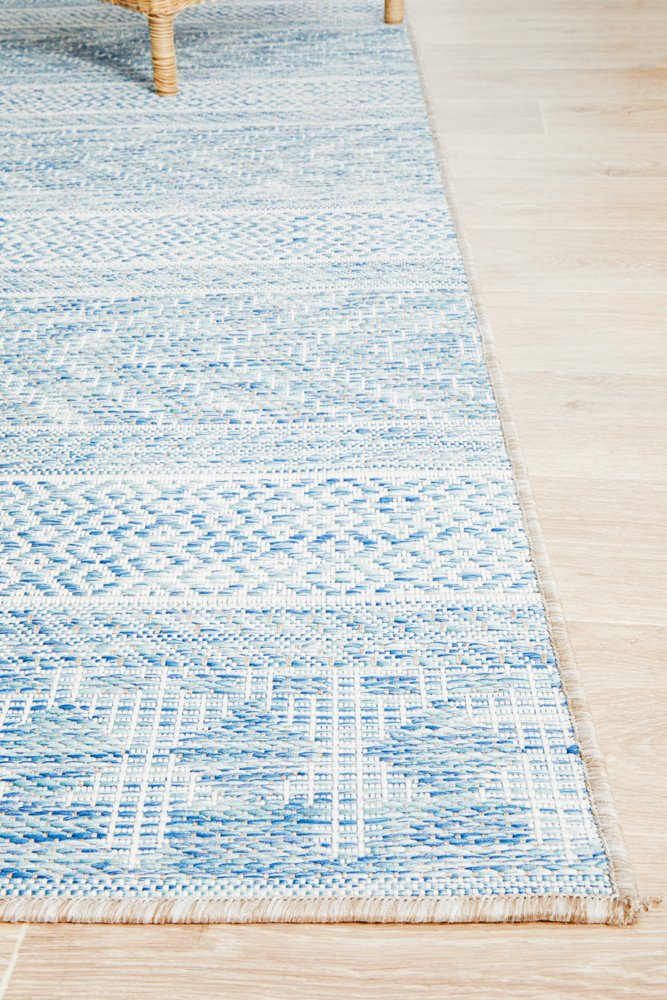 Promenade Outdoor Urban Blue Rug