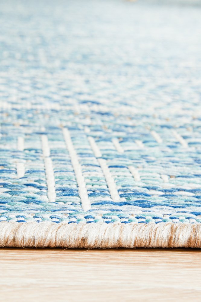 Promenade Outdoor Urban Blue Rug