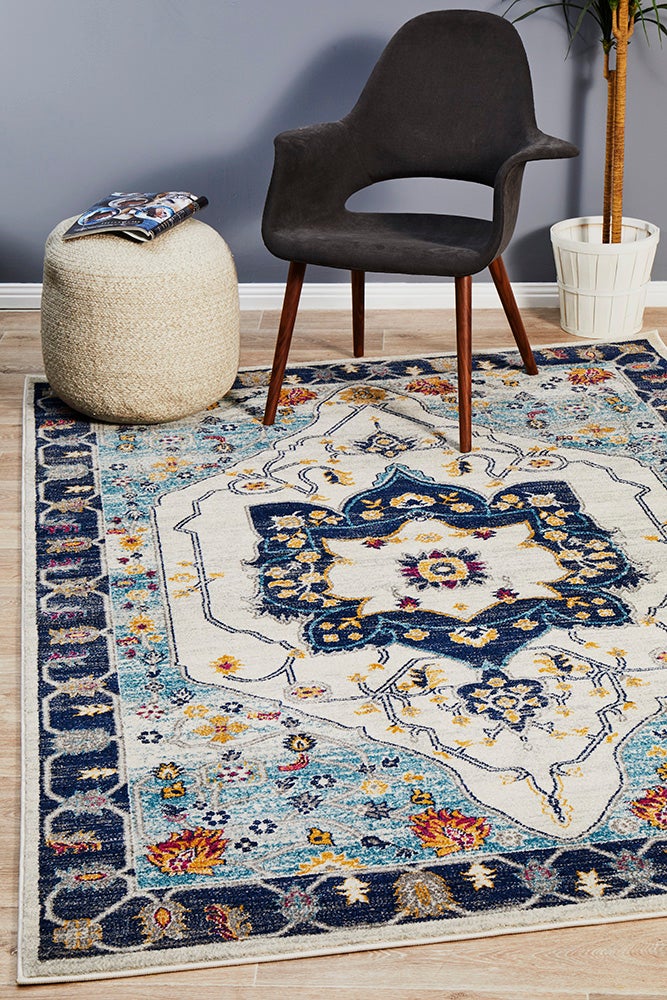 Tigris Basrah Blue Bohemian Transitional Rug