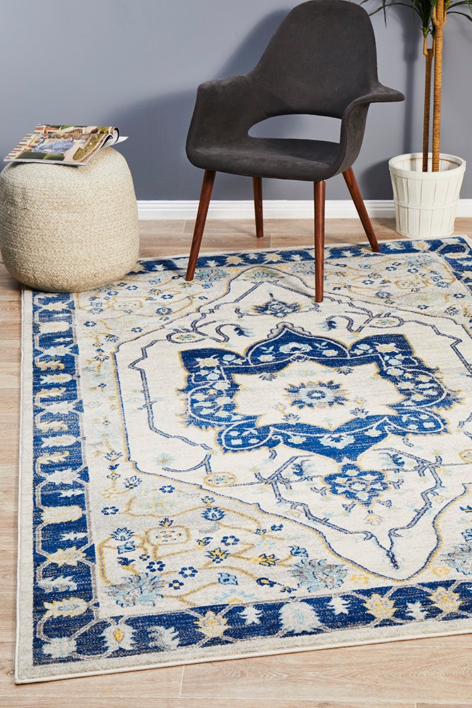 Tigris Basrah Navy Bohemian Transitional Rug