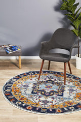 Tigris Basrah Rust Round Bohemian Transitional Rug