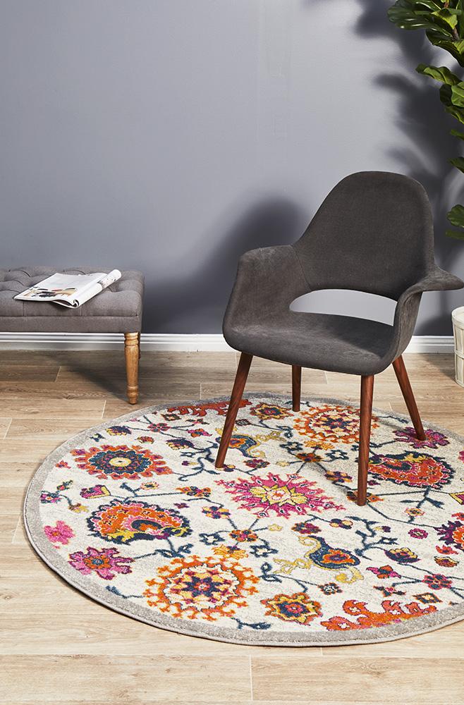 Tigris Hartha Multi Round Bohemian Transitional Rug