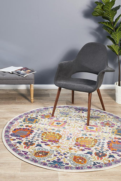 Tigris Multi Round Bohemian Transitional Rug