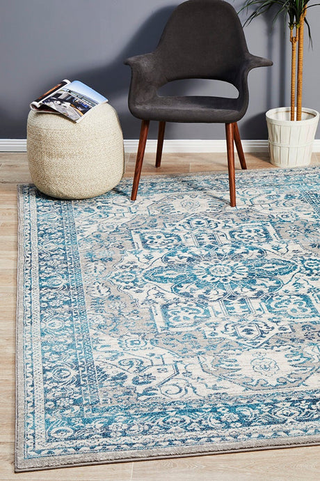 Tigris Shafi Blue Bohemian Transitional Rug