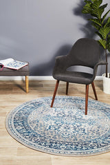 Tigris Shafi Blue Round Bohemian Transitional Rug