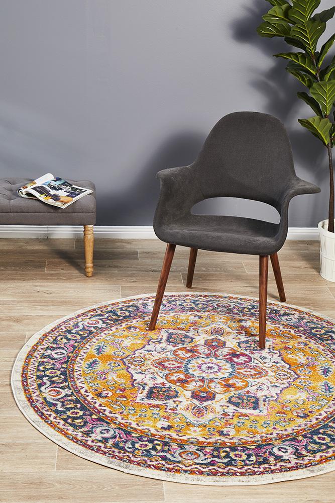 Tigris Shafi Multi Round Bohemian Transitional Rug