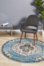 Tigris Zubayr Blue Round Bohemian Transitional Rug