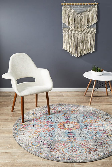 Treasury Huxley Multi Coloured Round Transitional Rug