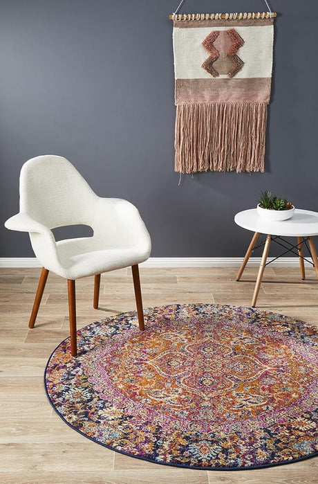 Treasury Preston Multi Coloured Round Transitional Rug