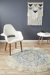 Treasury Tyler Sky Blue Round Transitional Rug