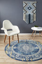 Treasury Wilson Navy Round Transitional Rug