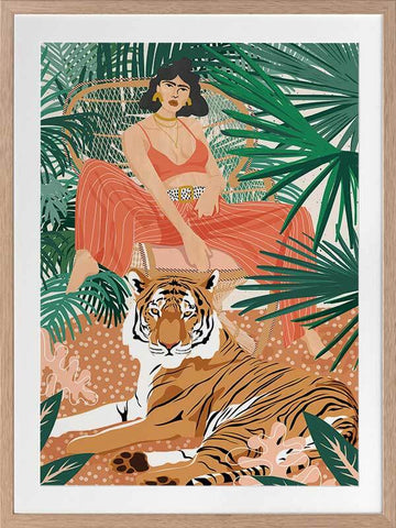 Vibrant Tiger Framed Art Print