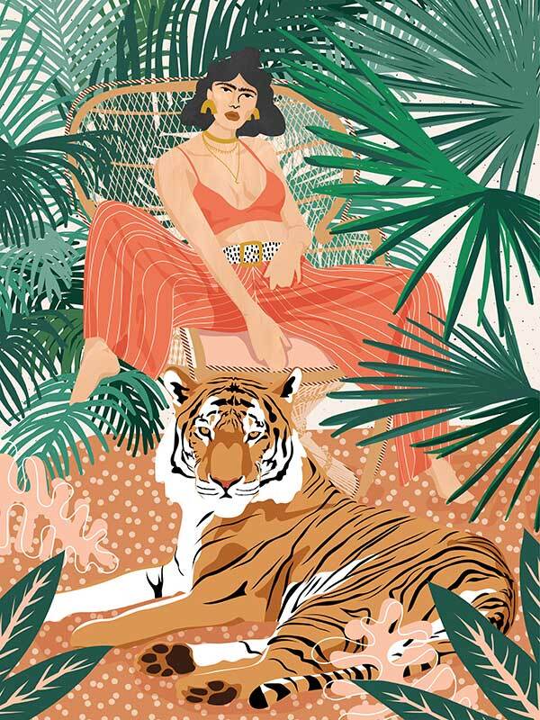 Vibrant Tiger Canvas Art Print