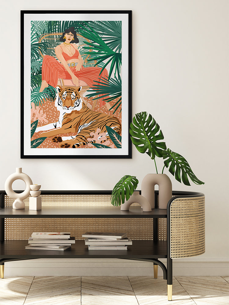 Vibrant Tiger Framed Art Print