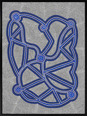 Ngapa Jukurrpa III Blue Canvas Art Print