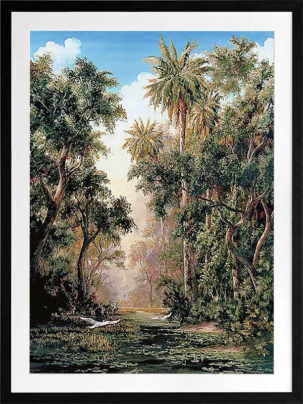 Tropical Lake Framed Art Print - Lost Design Society