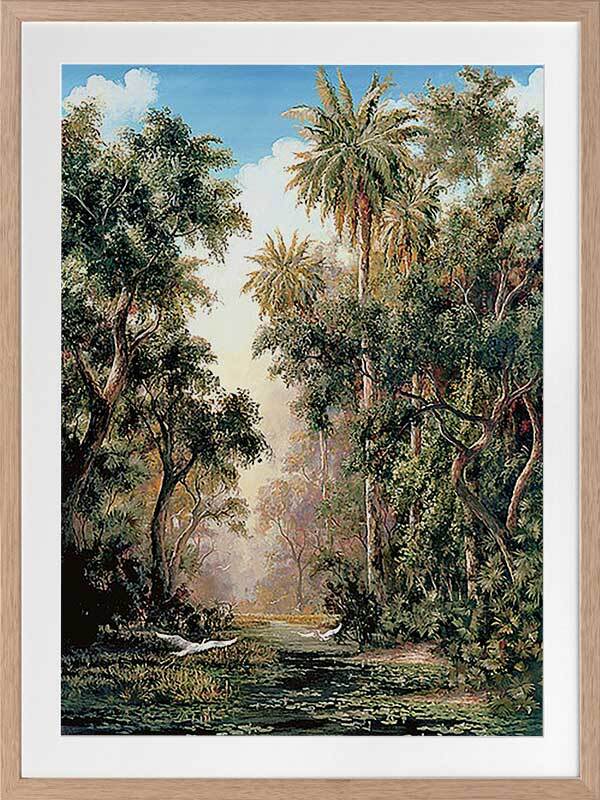 Tropical Lake Framed Art Print - Lost Design Society