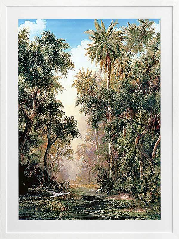 Tropical Lake Framed Art Print - Lost Design Society