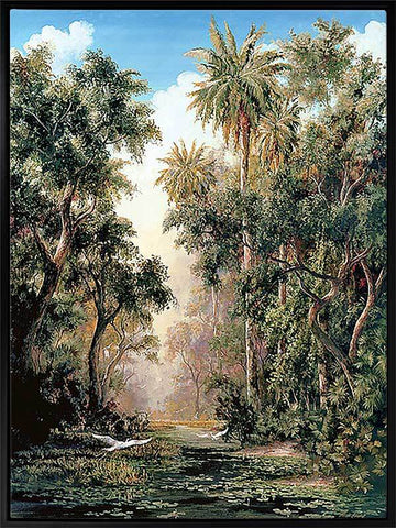 Tropical Lake Canvas Art Print