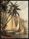 Palm Sailboats Canvas Art Print